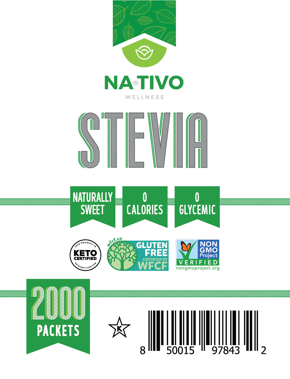 NaTivo All Natural Stevia Sweetener 2000ct 1 units per case 67.1 oz